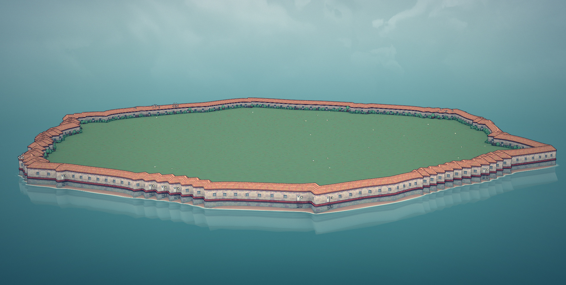 100% filled template with grass for Townscaper