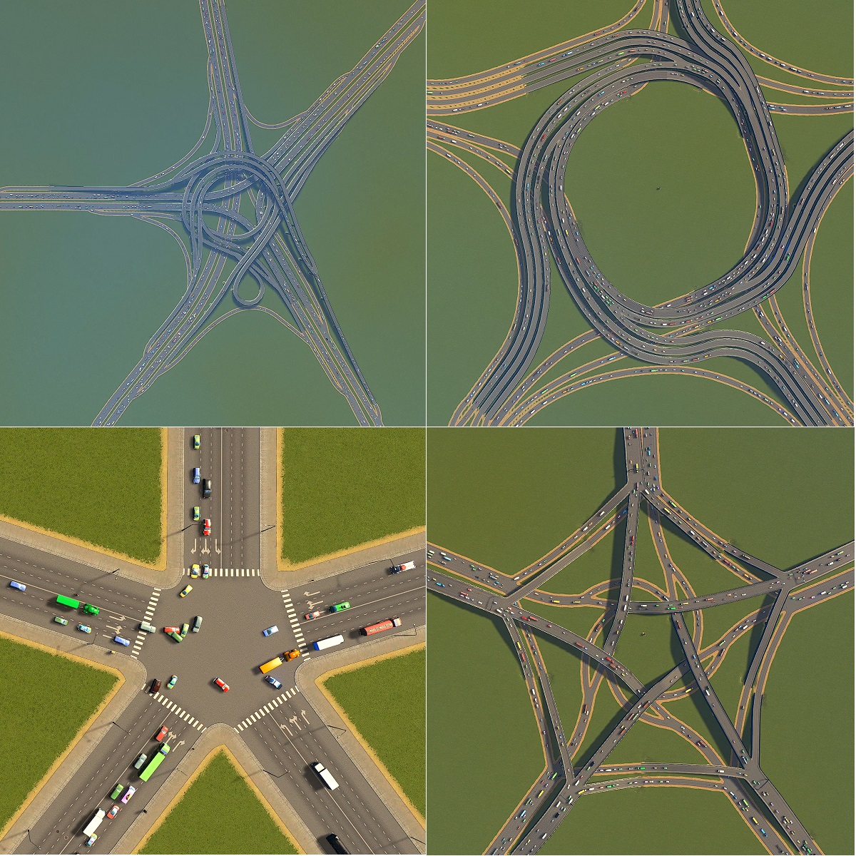 5-Way Highway Intersections Measured and Compared for Cities: Skylines