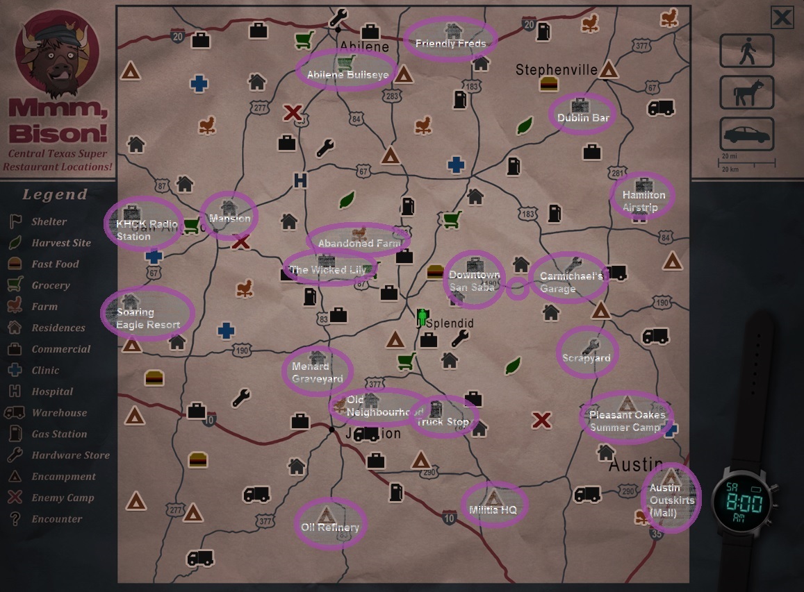 Ally Info and Map for Dead State