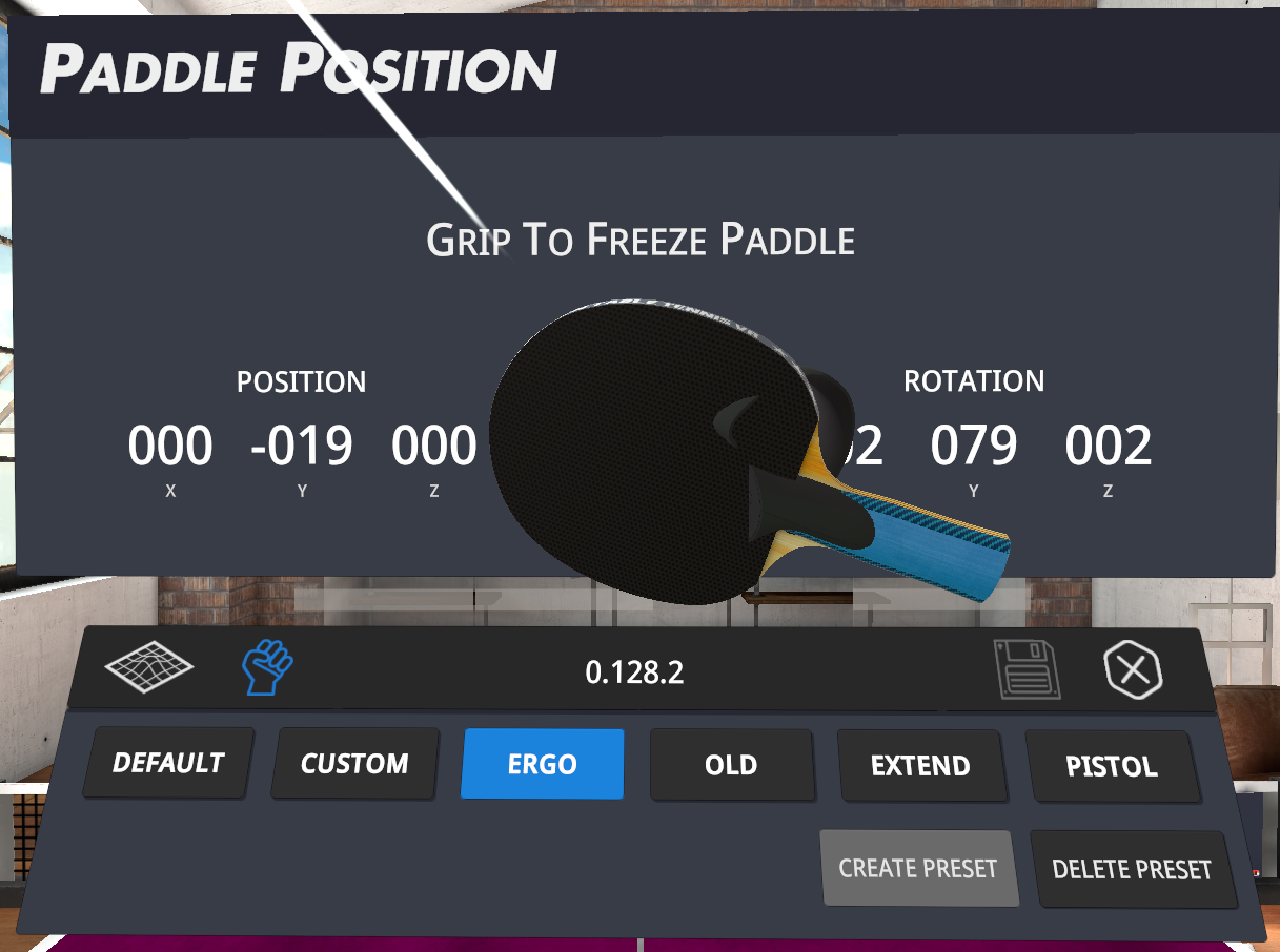 An easy way get the right Paddle Position for Eleven Table Tennis