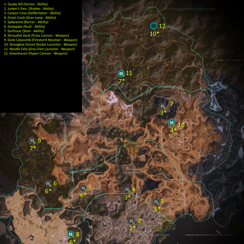 Ark Locations for RAGE 2