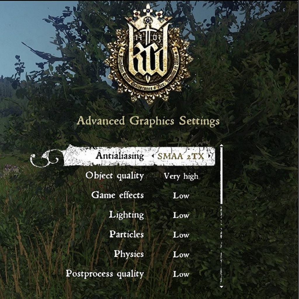 Basic graphics config, with patch 1.3 for Kingdom Come: Deliverance