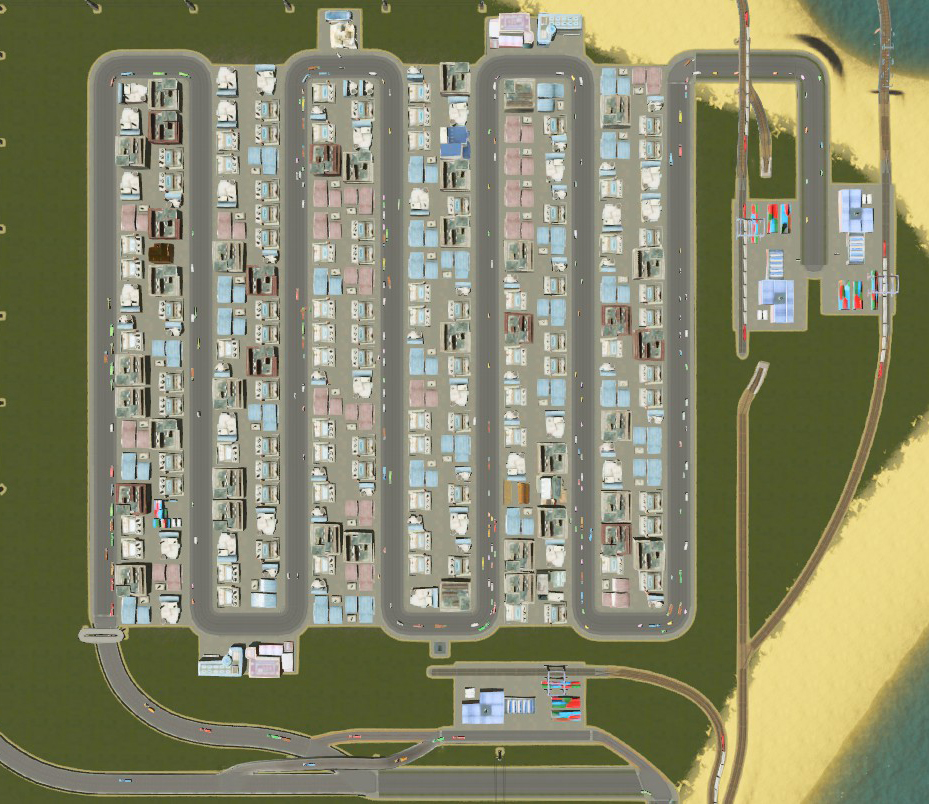 BEST Industrial layout (NO TRAFFIC CONGESTION) for Cities: Skylines