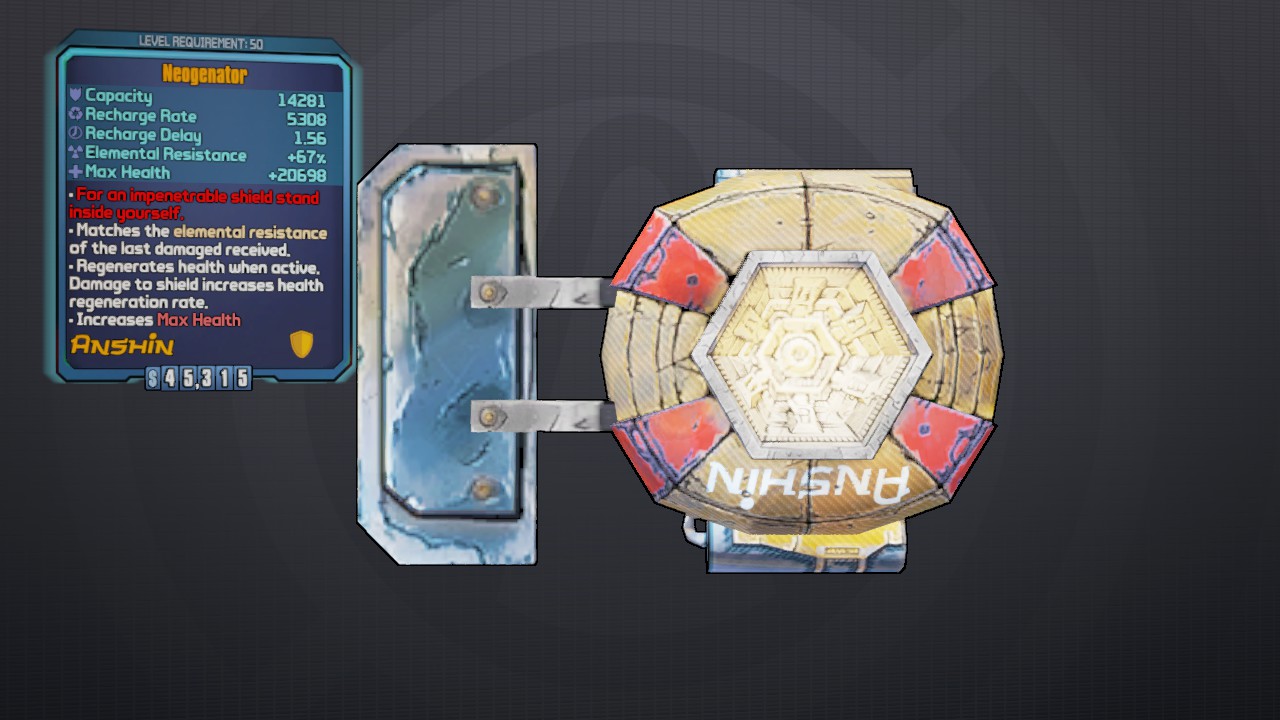 Borderlands 2 Legendary Shields for Borderlands 2