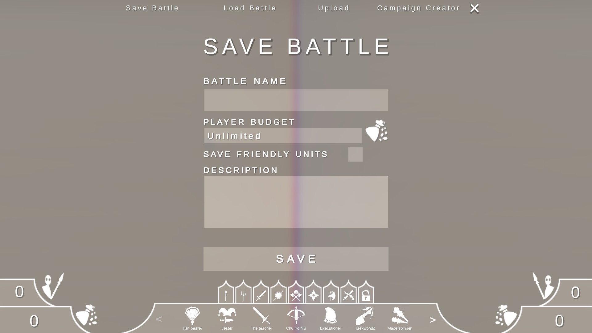 Campaign Creator: Limiting the specific units available in your campaign/battles for Totally Accurate Battle Simulator