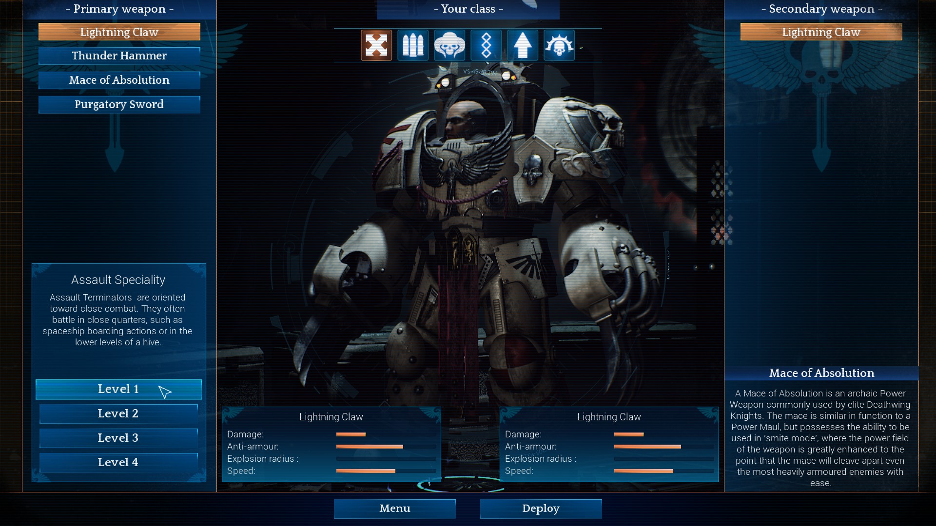 Class Ability Quick Reference Guide for Space Hulk: Deathwing - Enhanced Edition