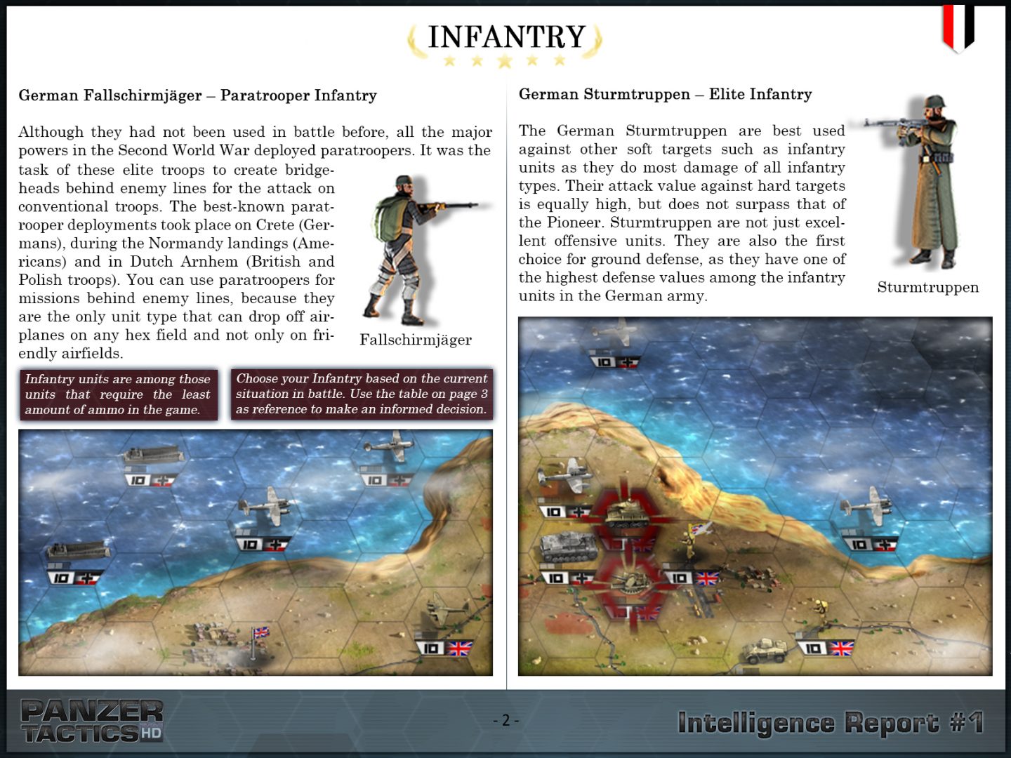 Collection of ‘ manual ’ information (Intelligent Reports and few more) for Panzer Tactics HD
