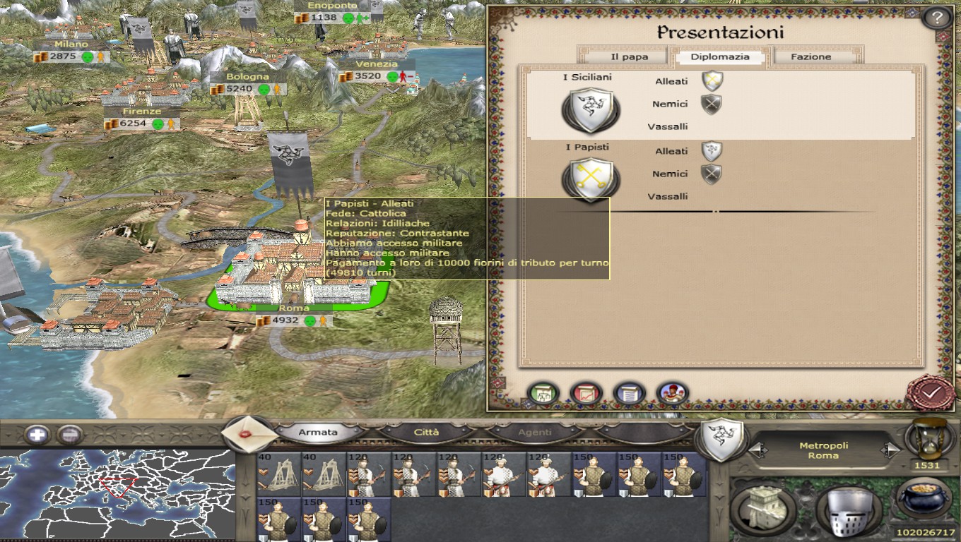 Conquer Rome without breaking the alliance with the Papal State for Total War: MEDIEVAL II - Definitive Edition