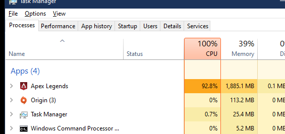 CRASHING AND 100% CPU USAGE FIX Windows 10 (Possibly) for Apex Legends