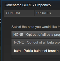 CURE - Accessing the Beta branch for Codename CURE