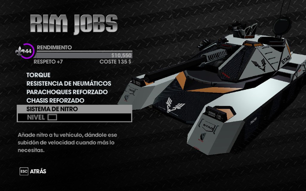 Customize NO customizable vehicles - Spanish and English! for Saints Row: The Third