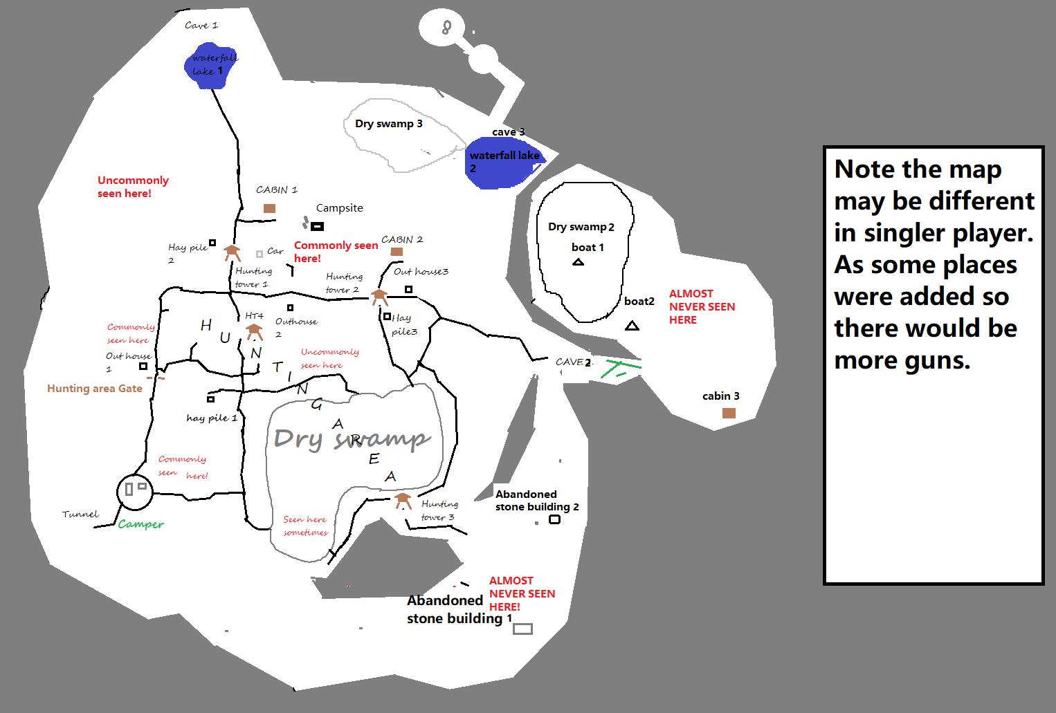 Detailed map with locations (MULTIPLAYER) for Rake