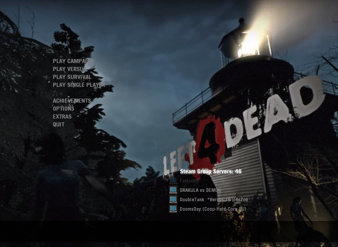 Different Main Menu Screens (Original, The Last Stand, Crash Course, Intro and Loading Screen) for Left 4 Dead
