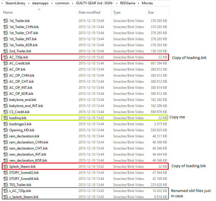 Disable intro movies for GUILTY GEAR Xrd -SIGN-