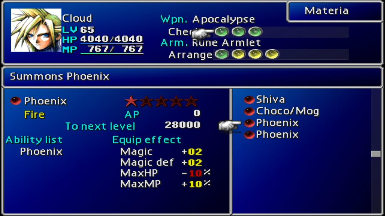 Double Phoenix Materia Glitch/Exploit [DISC 2] for FINAL FANTASY VII