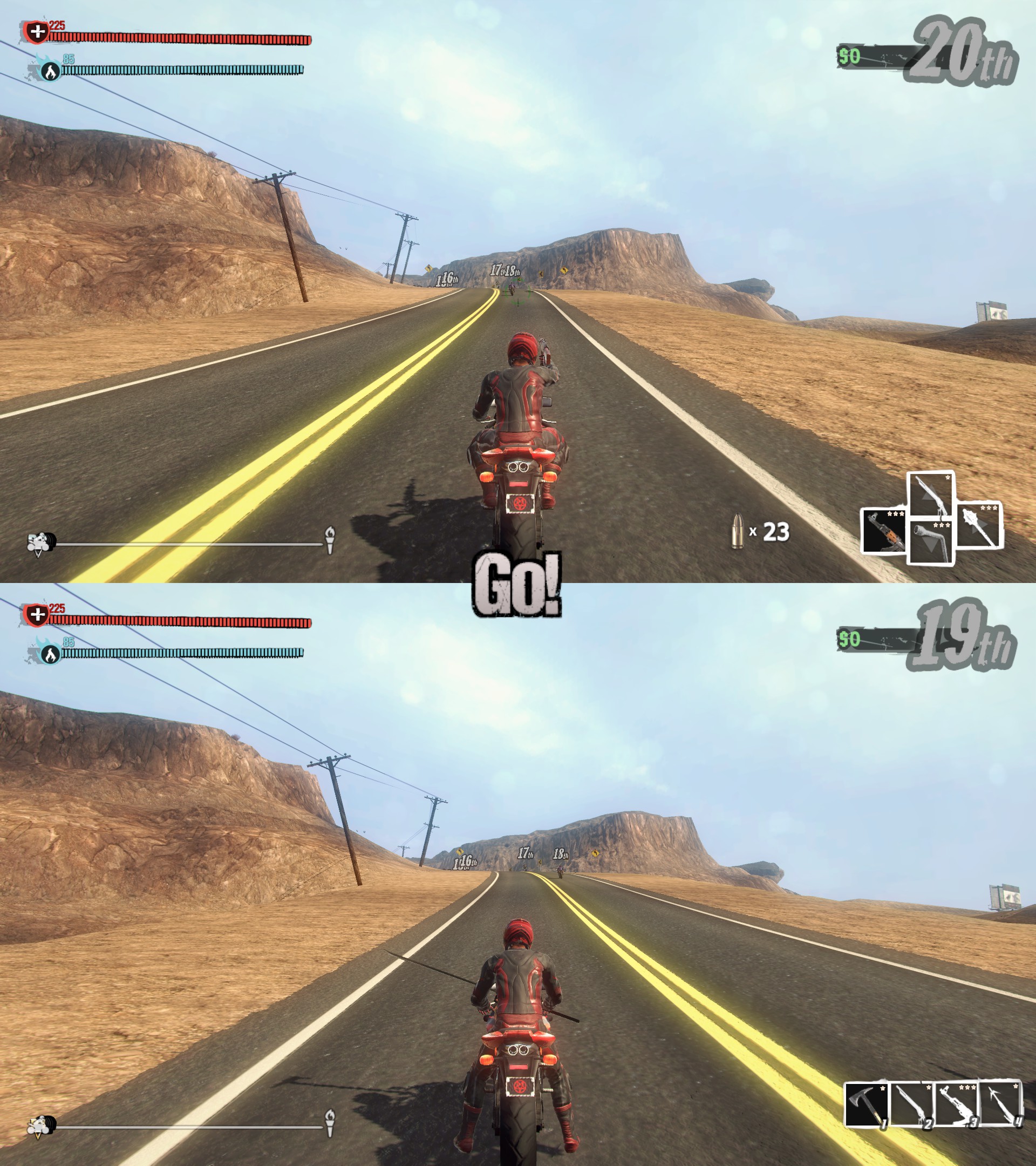 Dual Screen trick for two players [OUTDATED] for Road Redemption