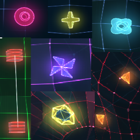 Enemies (all gamemodes) for Geometry Wars 3: Dimensions Evolved