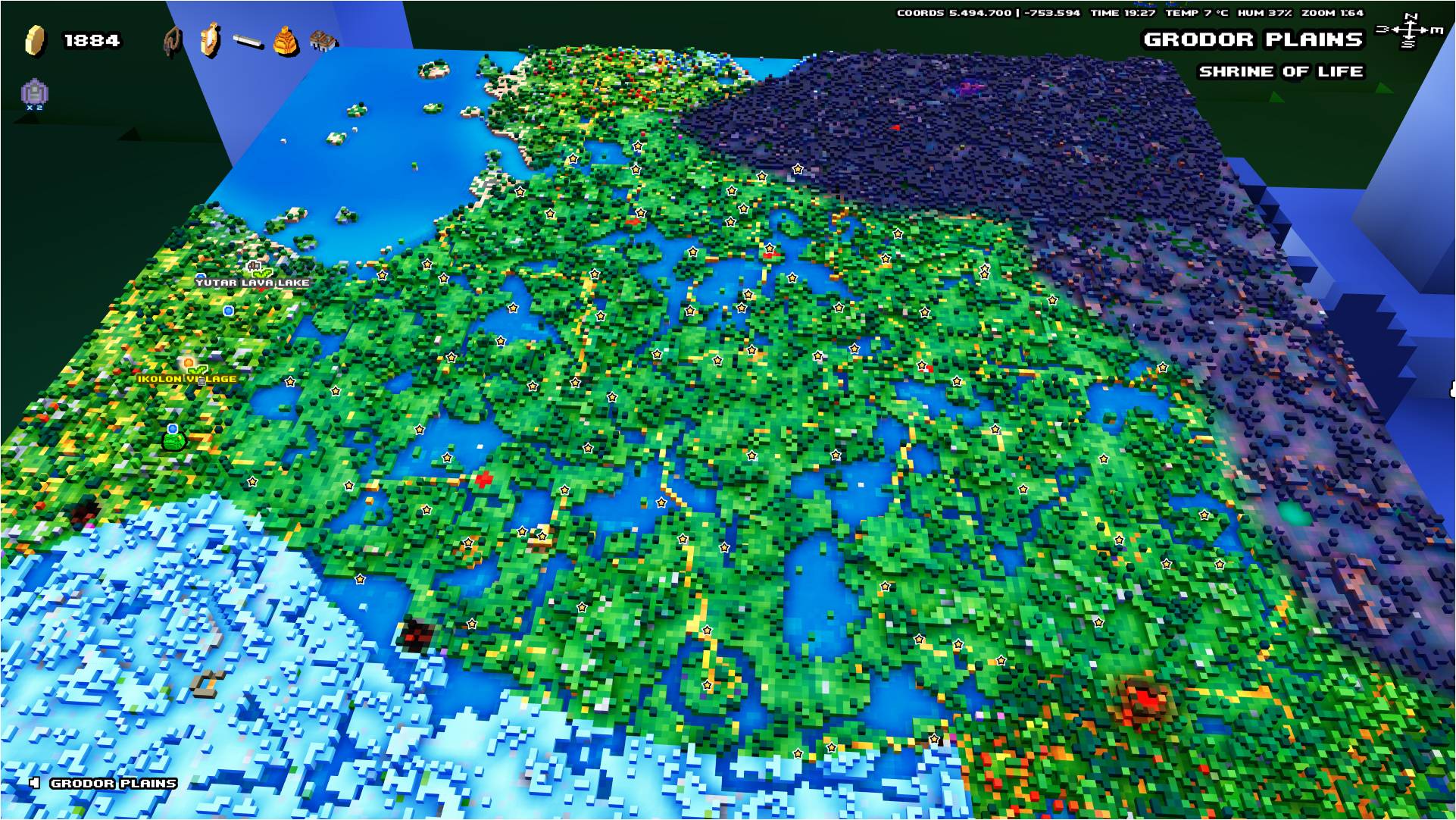 Exploring Cube World with the map for Cube World