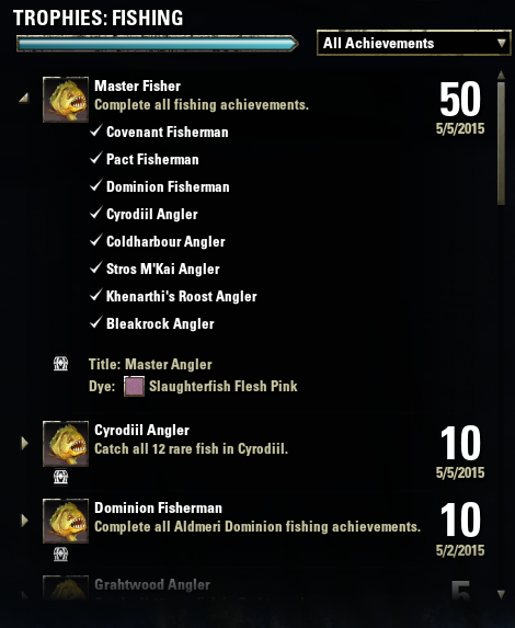 Fishing and Master Angler Title Guide from the Wandering Fisherman for The Elder Scrolls Online