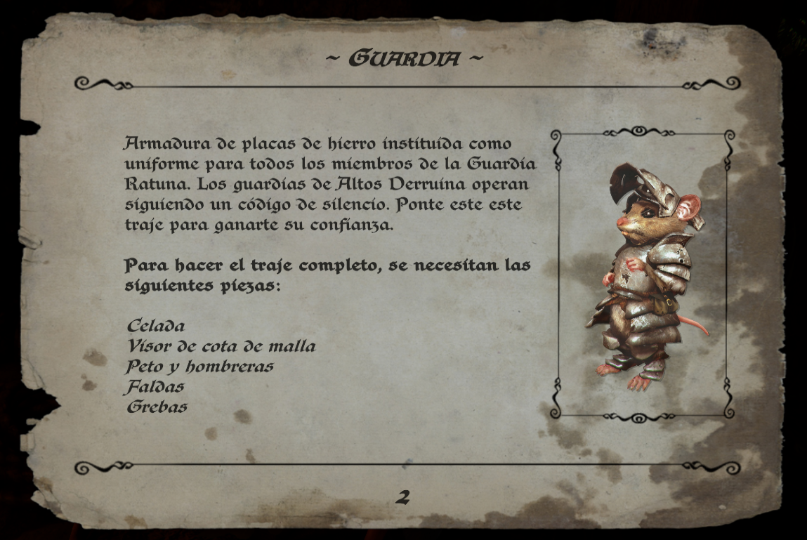 [Guia] Armadura de guardia - Raton ataviado cual rata for Ghost of a Tale
