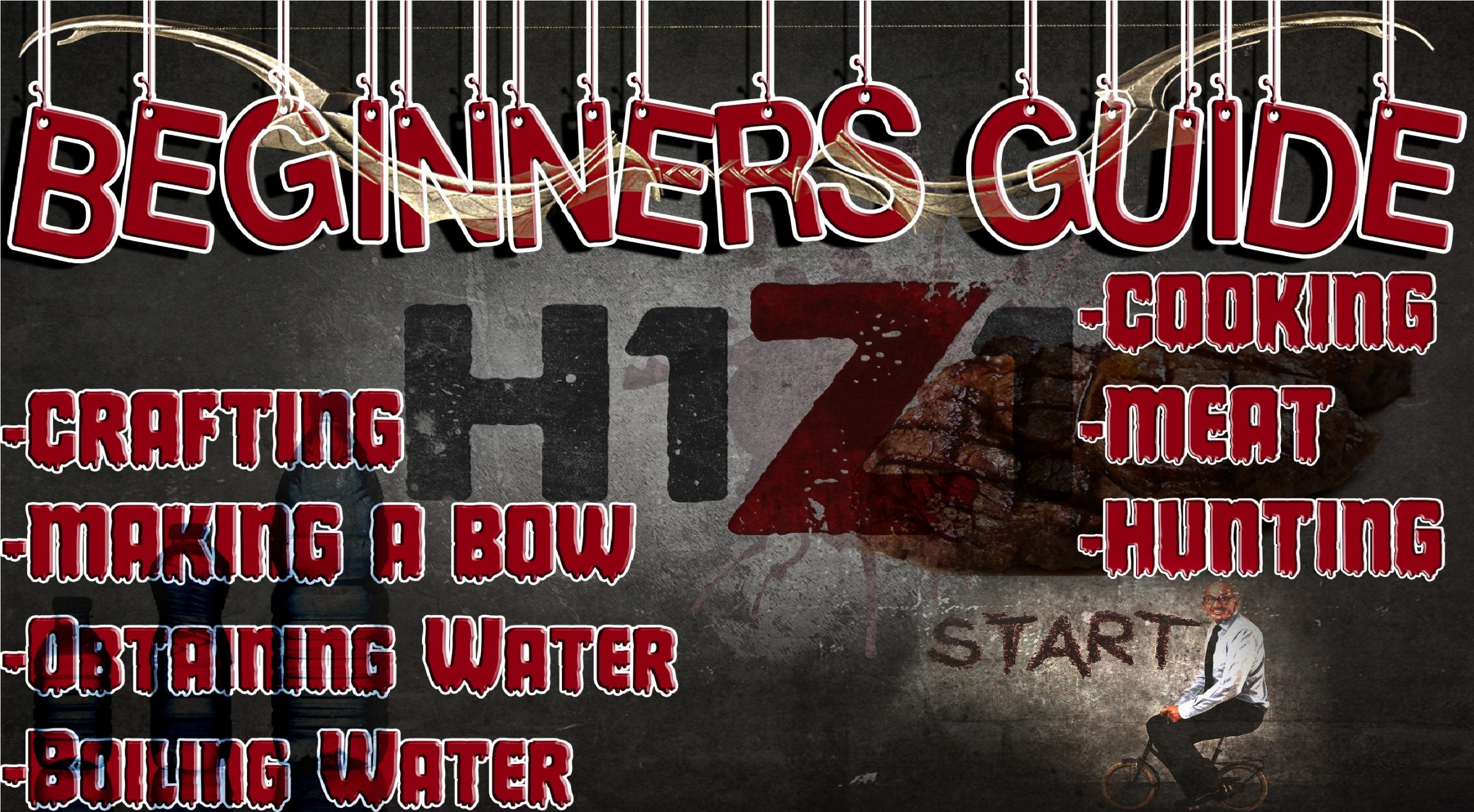 H1Z1 - Beginners Guide - Crafting/Bows/Food/Water/Boiling Water/Cooking Meat - Survival Guide for Just Survive