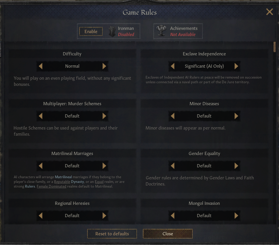How to Change Game Rules Mid-Game (Win 10) for Crusader Kings III