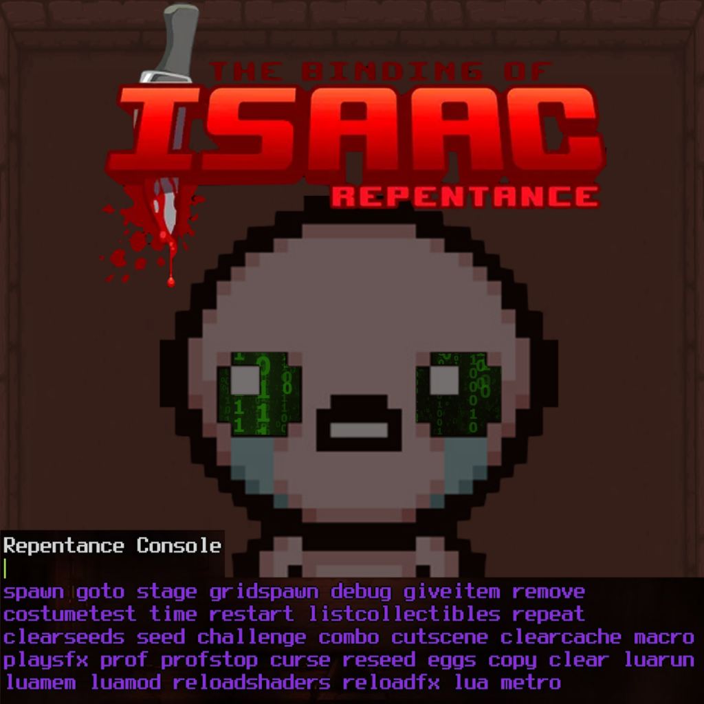 binding of isaac repentance console commands