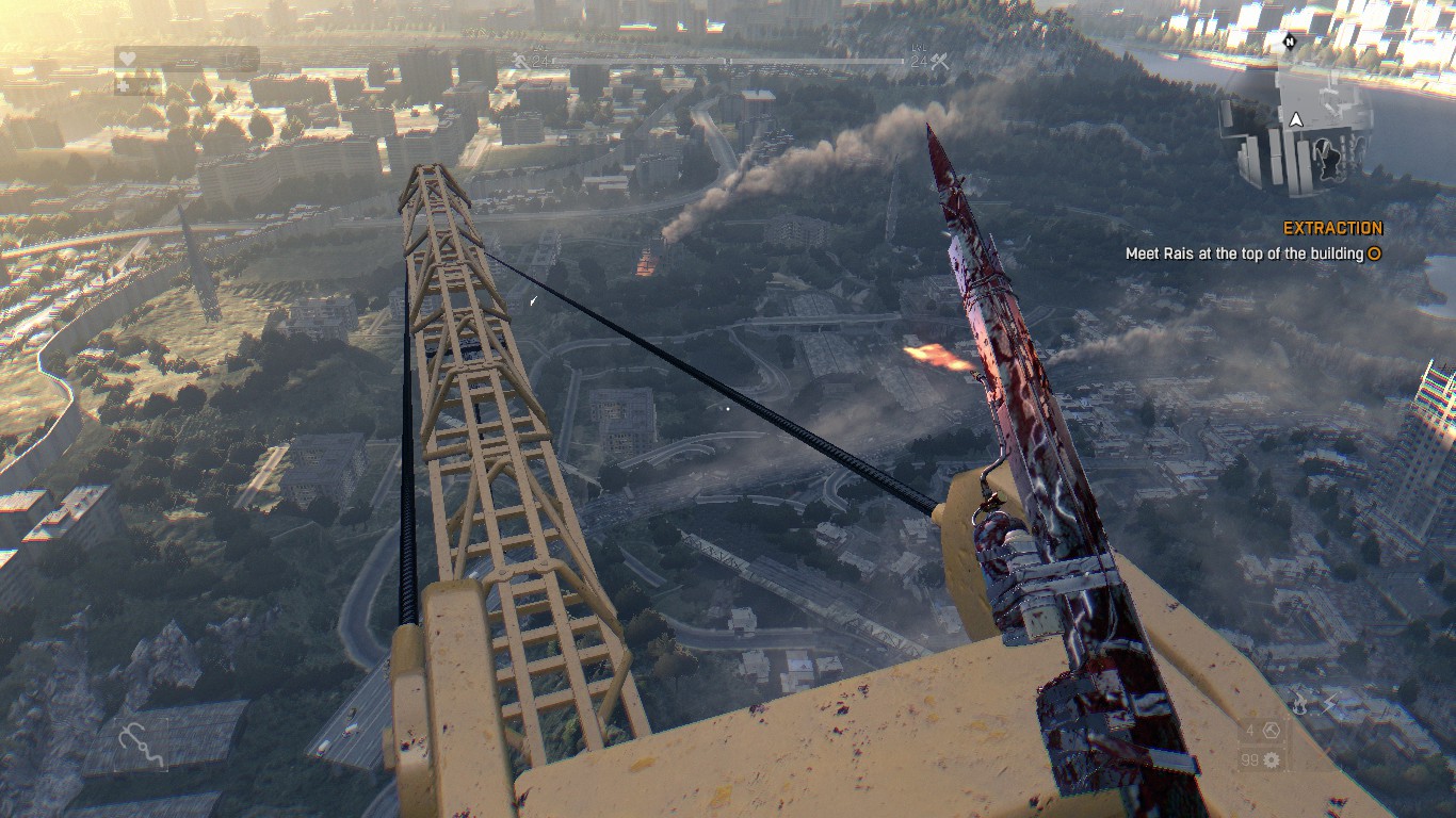 How to get on top of the crane at Rais' Extraction Point for Dying Light
