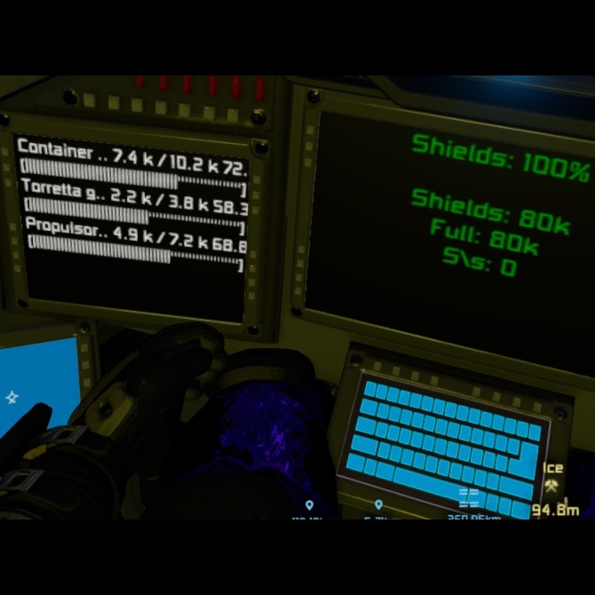 How to make "Automatic LCDs 2" and "THYA's Shield HUD Script" work together in cockpits for Space Engineers