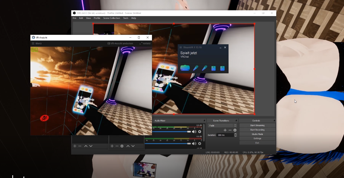 How to record in VRchat with two different cameras angle using obs for VRChat