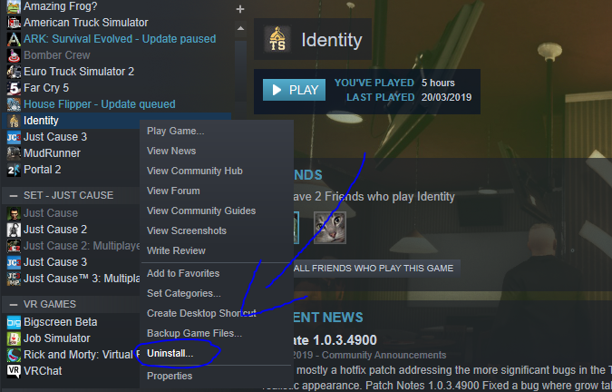 How to uninstall identity for Identity