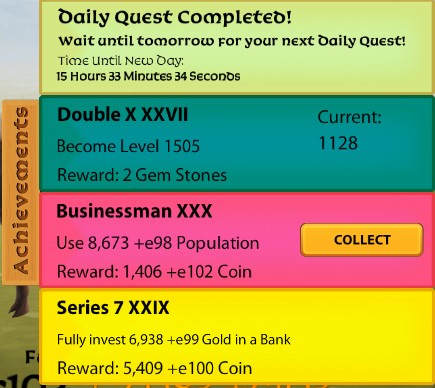 In Game Achievements for Castle Clicker