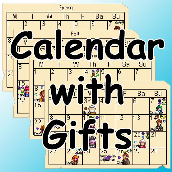 Kalender mit Geschenken / Calendar with Gifts for Stardew Valley