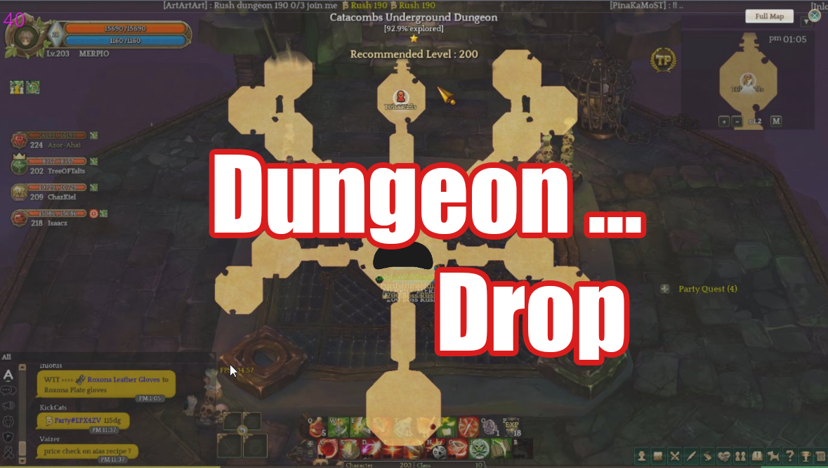 Level 50 - 200 Dungeon Item Drop for Tree of Savior (English Ver.)