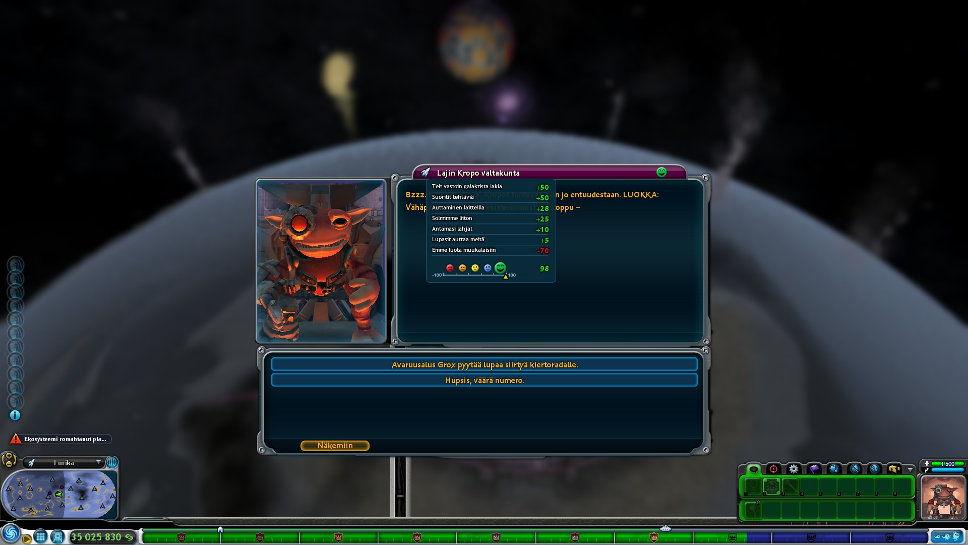 liittoudu korpojen kanssa for Spore