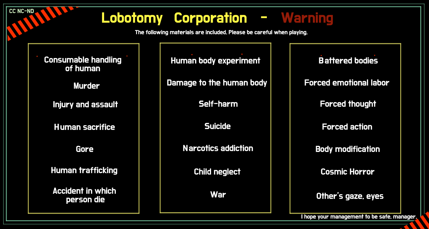 Lobotomy Trigger warning for Lobotomy Corporation