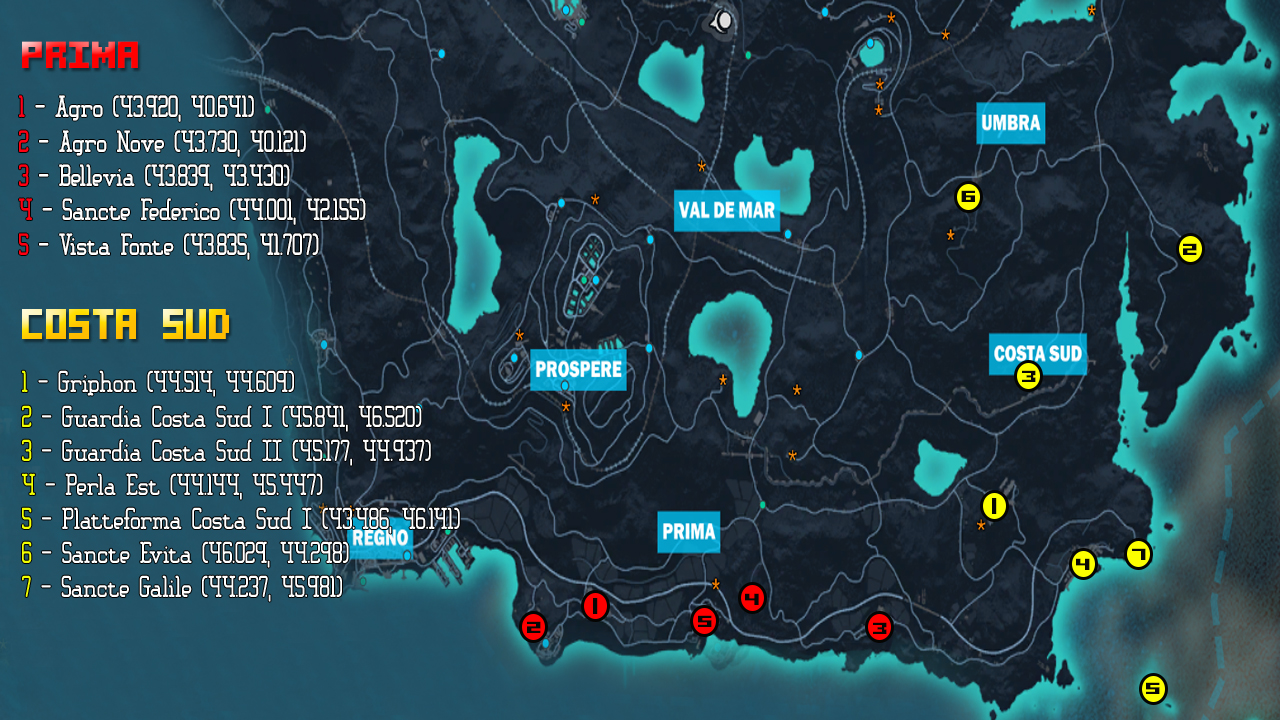 Localizações e sequencias for Just Cause 3