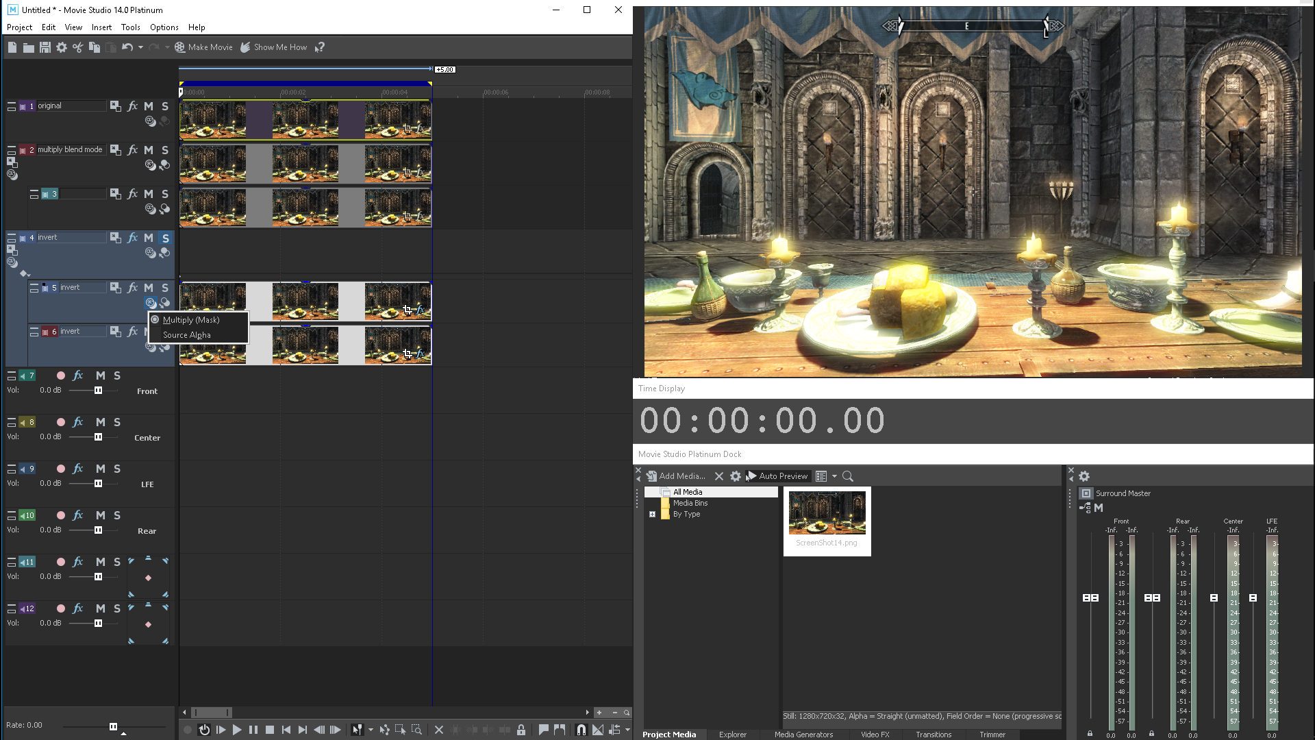 manually make  "Screen"  blend  mode for VEGAS Movie Studio 14 Platinum Steam Edition