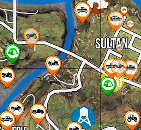 MAP #52 with spawn transport and tents (RUS, ENG). for Miscreated