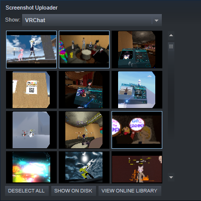 Mass Upload Screenshots from the VR Camera for VRChat