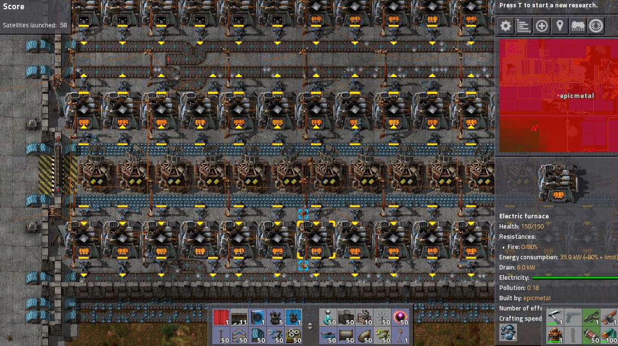 Mid/Late Game Furnace Layout for Factorio