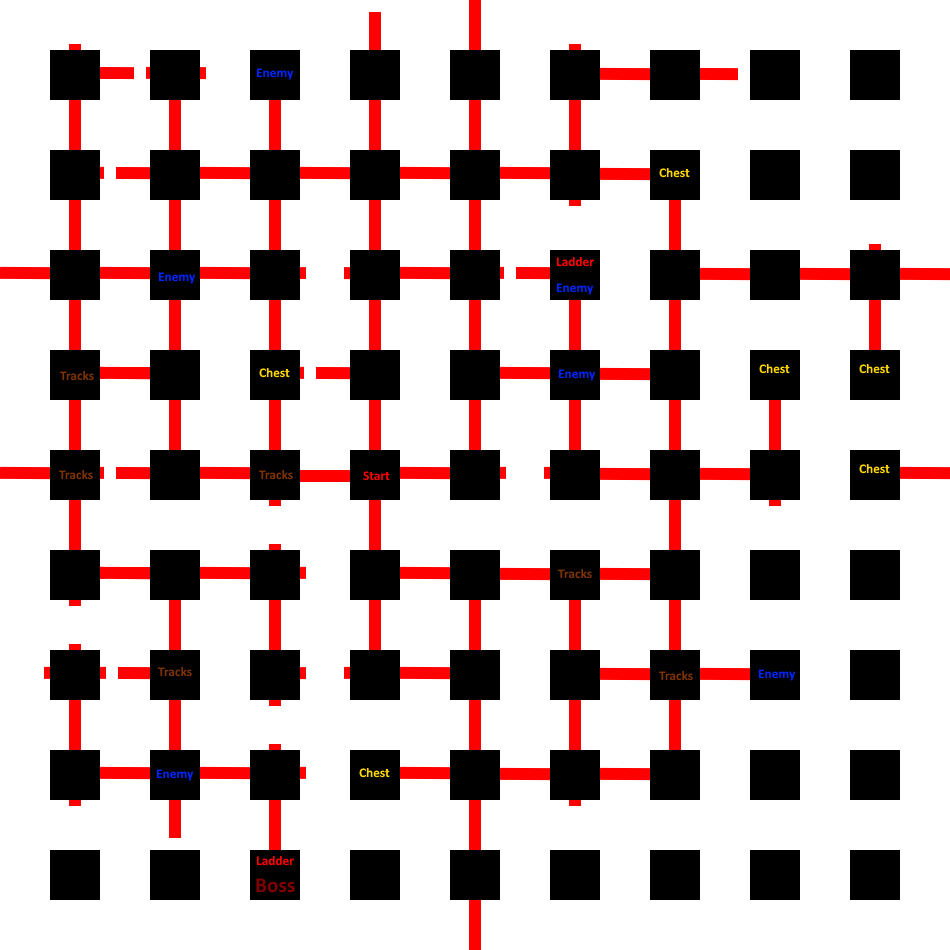 Mineshaft Maze Layout. for Epic Battle Fantasy 5