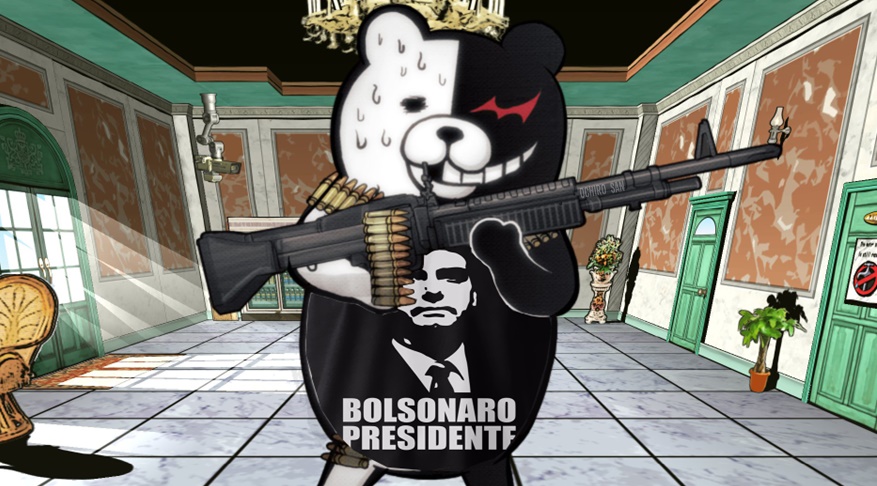 Monokuma is a fanboy of Bolsonaro for Danganronpa Another Episode: Ultra Despair Girls