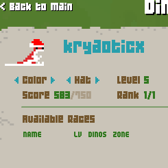 Multiplayer Level Table for Dino Run DX