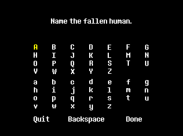 Names  in Undertale for Undertale