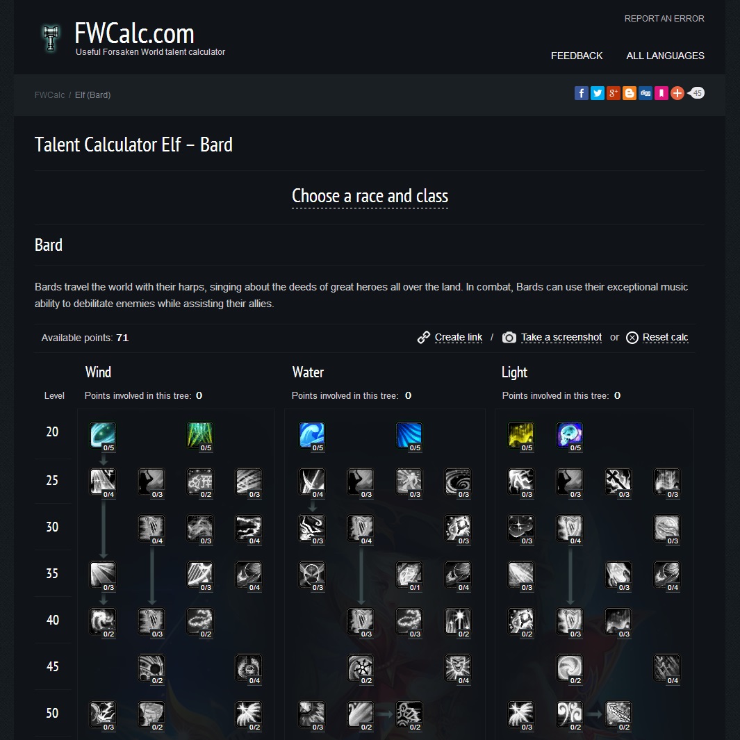 New Forsaken World Talent Calculator for Forsaken World