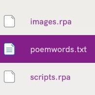 Poemwords.txt Ordered for Doki Doki Literature Club Plus!