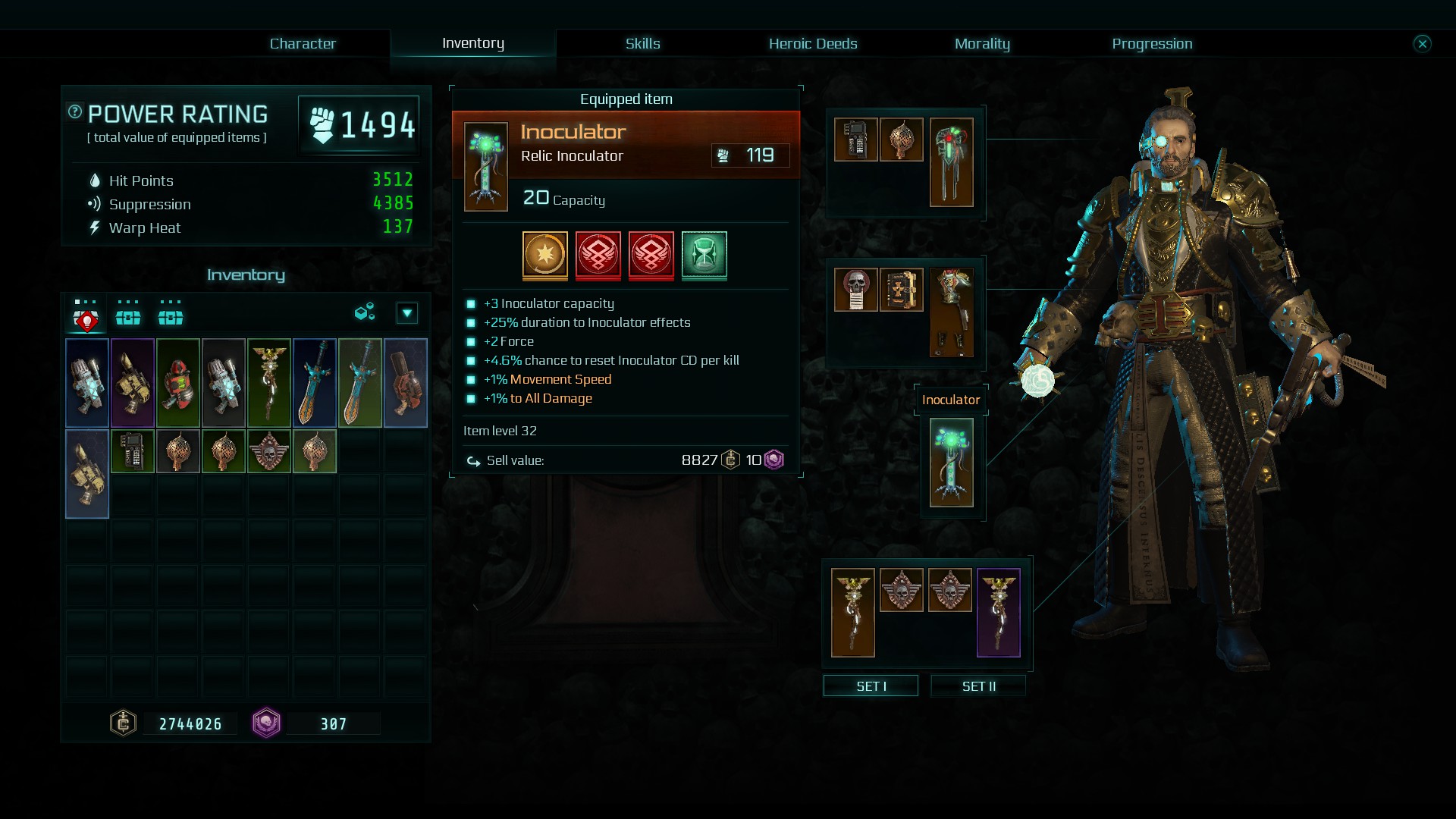 Psyker Witchfire Speed clearing build for Warhammer 40,000: Inquisitor - Martyr
