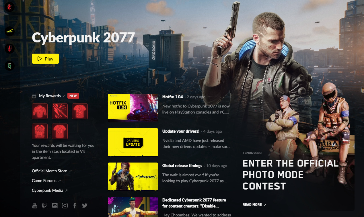 Pular o launcher for Cyberpunk 2077