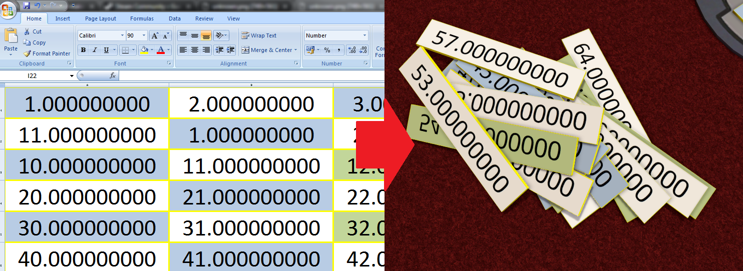 Quick and dirty way to turn spreadsheet cells into tokens en masse for Tabletop Simulator